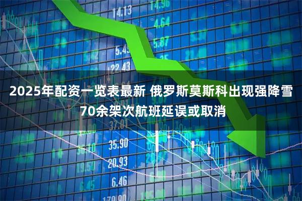 2025年配资一览表最新 俄罗斯莫斯科出现强降雪 70余架次航班延误或取消